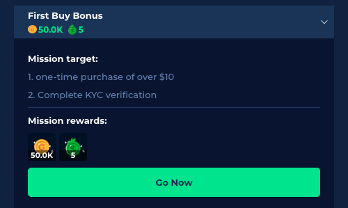 First buy bonus gold coins