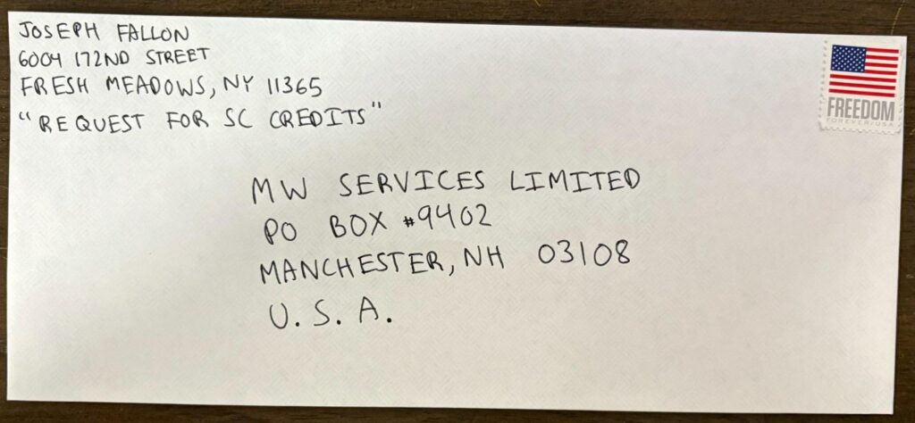 stamped envelope