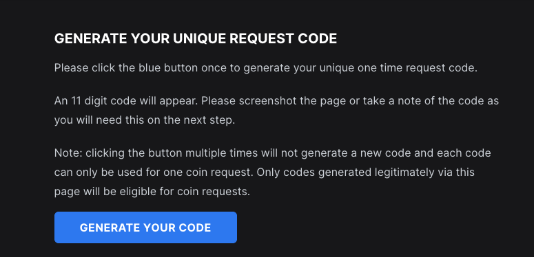 unique request code