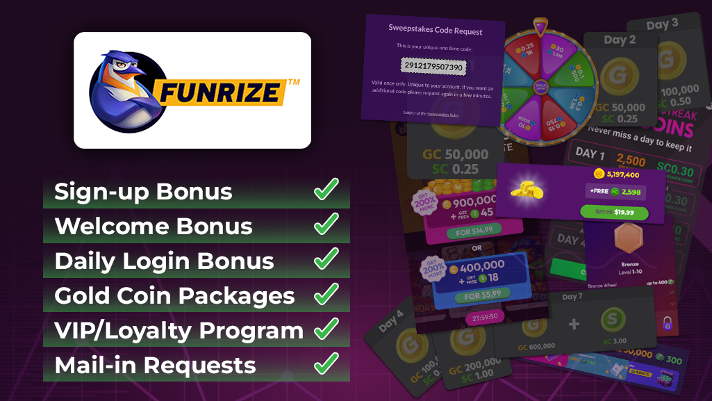Free Entries and bonus report for Funrize
