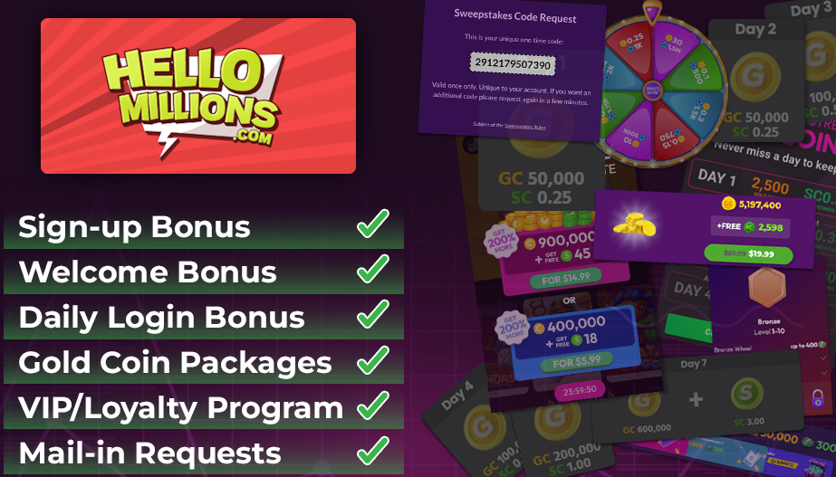 Free coins at hello millions