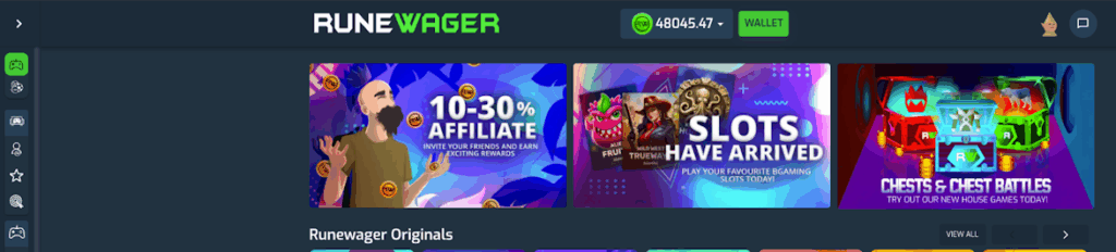 RuneWager lobby