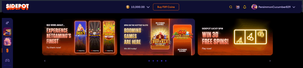 Sidepot Casino Lobby