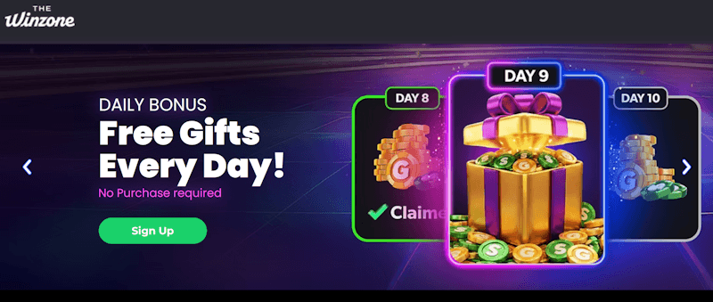 The WinZone homepage