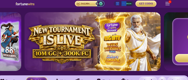 Fortune Wins main screen