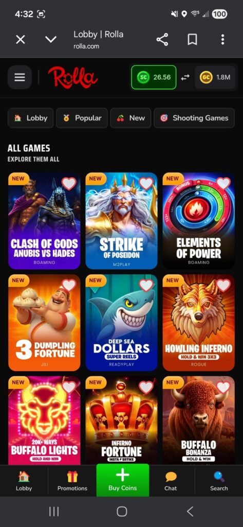 Rolla All Games Lobby