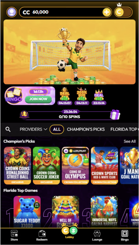 Crown Coins homepage