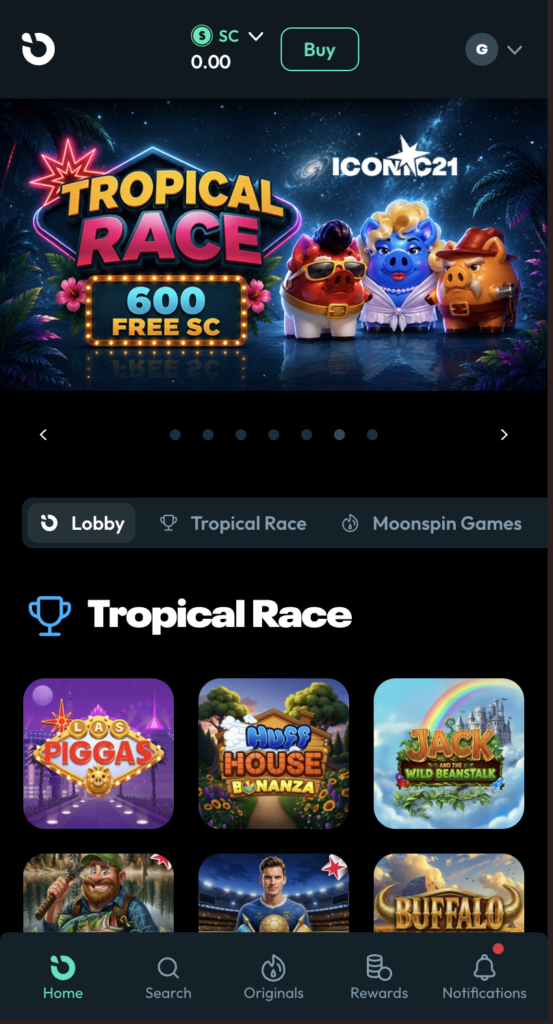 Moonspin homepage