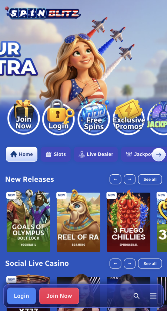 SpinBlitz homepage